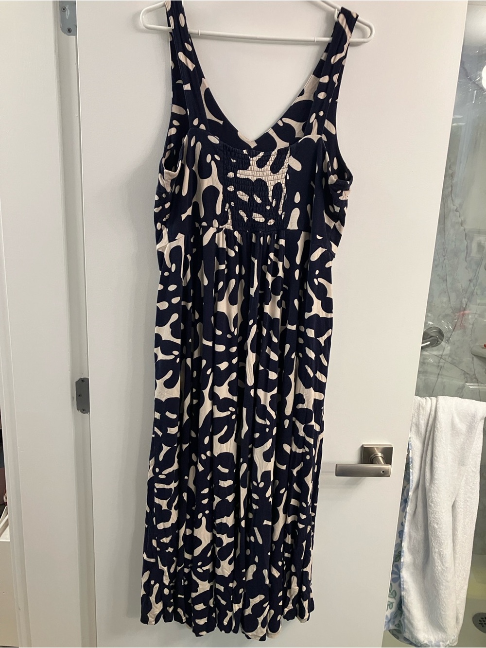 Tribal Navy and Cream Abstract Print Maxi Dress - Picture 2 of 5
